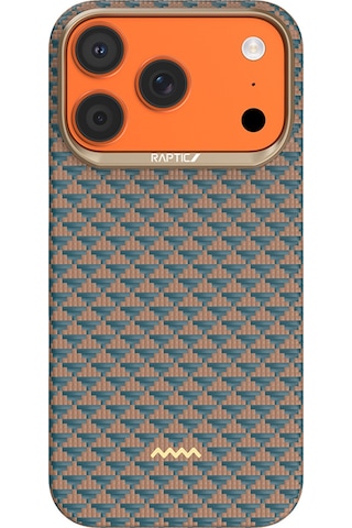 İphone 17 Pro Max Uyumlu Kılıf M-safe Şarj Özellikli Raptic Aramid Skin Origin Seri Kapak Gold-mavi Mavi - Gold