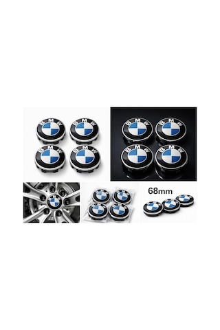 Bmw 68mm Jant Göbeği 4lü Set F30 Uyumlu Metal Kabartmalı Logo
