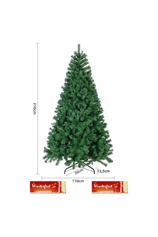 Yılbaşı Çam Ağacı 210 Cm 800 Gür Dallı Demir Ayaklı Mylüxwın01