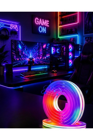 Tek Uygulama Kontrollü Rgb Neon Led Şerit Işık 16 Milyon Renk Destekli Najmaddin Diğer