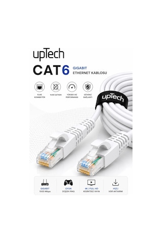 Uptech Cat6 Ethernet Kablosu 15 Metre Rj45 Lan İnternet Modem Router Bilgisayar Kablosu