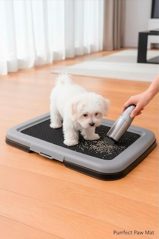 Herza House Akıllı Kedi Köpek Tuvaleti Elekli Beyaz Tek Ebat