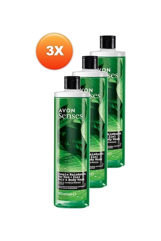 Avon Senses Adaçayı Ve Sandal Ağacı Kokulu Erkek Saç Ve Vücut Şampuanı 3 x 500 ML