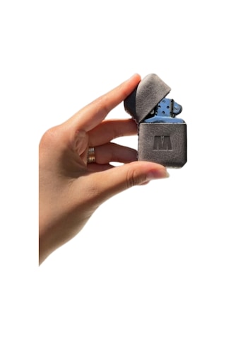 Deri Kılıflı Zippo Model Çakmak Çakmak 5685 Gri