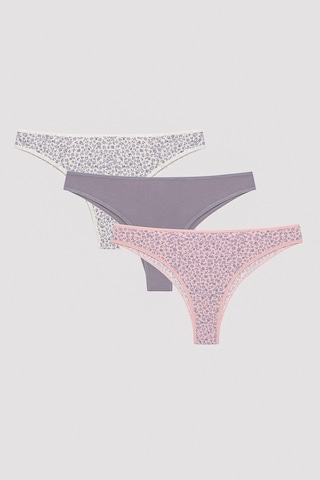 Penti Soft Floral Shadow Çok Renkli 3 lü Brazilian Külot Çok Renkli