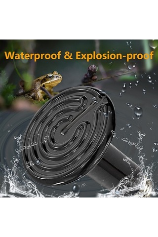 Ulzyvf Siyah Seramik Metal Reptil Isıtma Lambası, E27 Eu Fiş, 220v, 50w-200w, 10.5x7.5cm Siyah Siyah