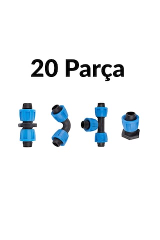 16mm Damlama Tamir Seti Ters Kilitli Nipel Dirsek Te Tapa 20 Parça