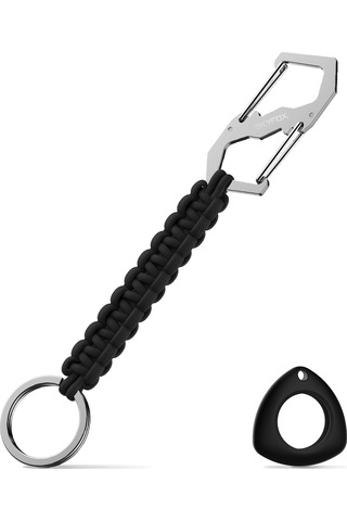 Kangvka Skyfox Nylon Paracord Anahtarlık Seti 1.2m 220kg Yük Dayanımı 420 Çelik Airtag Kılıfı Dahil