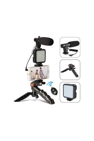 Home Paket Kit Video Fotoğraf Çekim Bluetooth Kumandalı Işık Ring Youtuber Set Senalstore