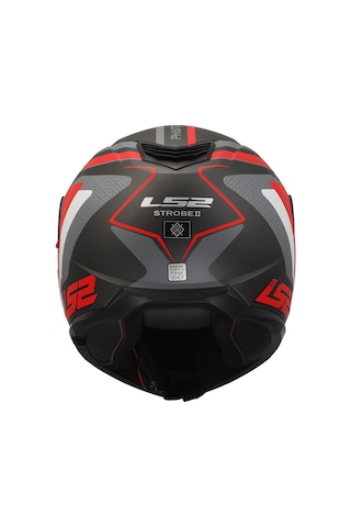 Ls2 Strobe 2 Phantom Motosiklet Kask Gri - Mat Titanium - Kırmızı