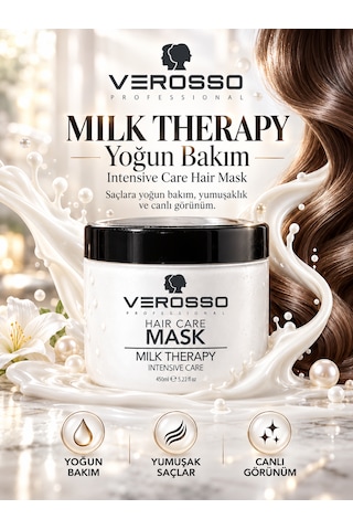 Verosso Milk Therapy Süt Proteini İçeren Yoğun Saç Bakım Maskesi 450 Ml