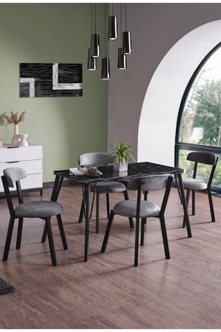 Kagu Eviana Tetra Mutfak - Balkon Masa Sandalye Siyah