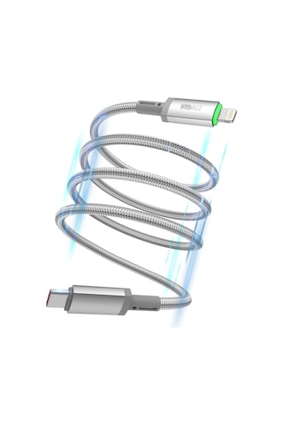 Wiwu Wi-c083 Maglink Serisi Işıklı Magnetik Type-c To Lightning Pd Data Ve Şarj Kablosu 27w 1m Gri