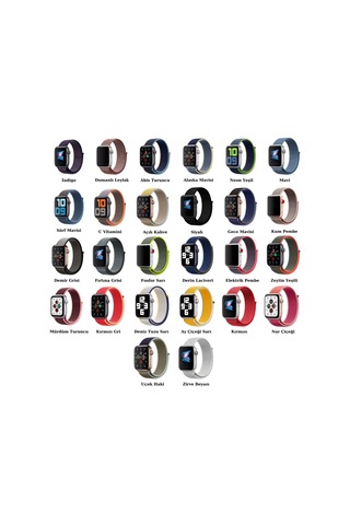 iOS Uyumlu Watch Seri 9/8/7/6/se/5/4/3 Spor Loop Kordon 41/40/38mm