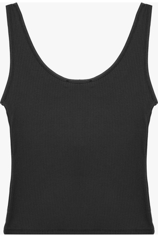 Koton Viskon Kumaş Slim Fit Düğmeli Henley Yaka Atlet Bluz Siyah 7wak10039ek