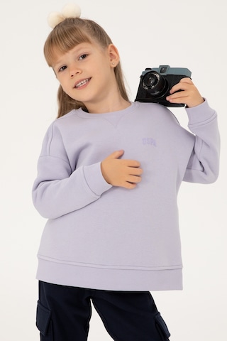 U.S. Polo Assn. Kız Çocuk Lila Şardonlu Bisiklet Yaka Basic Sweatshirt 50297451-VR034