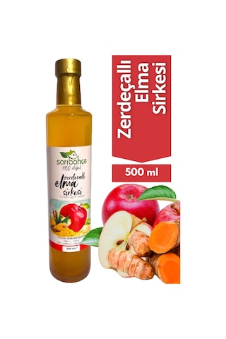 Zerdeçallı Elma Sirkesi 500 Ml - Organik Doğal Fermantasyon