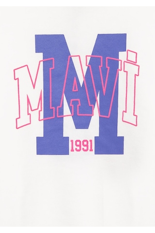 Mavi - M Logo Baskılı Ekru Sweatshirt 7s10118-70057 Ekru