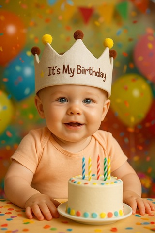 It S My Birthday Doğum Günü Tacı Ponponlu Bebek Ve Çocuk Parti Tacı +0