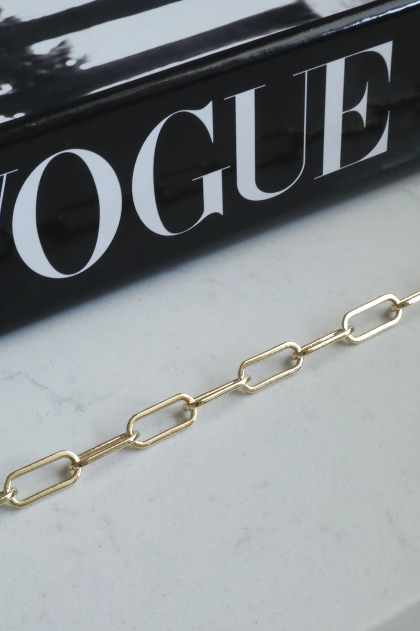 Kadın Kolye Kararmaz 14k Altın Renk Vip Seri İthal Büyük Elips Zincir Kolye Altın