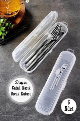 6 Adet Multix Çatal Kaşık Bıçak Saklama Kutusu - Çeyizlik Kaşık T