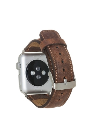 Apple Watch Uyumlu Deri Kordon 42-44-45mm G2 Kahverengi