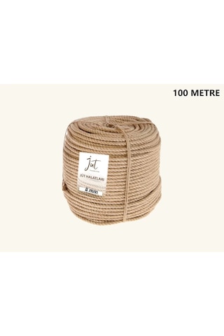 Jütburada Jüt Halat 8 Mm 100 Metre Hasır Dekor Süsleme İp