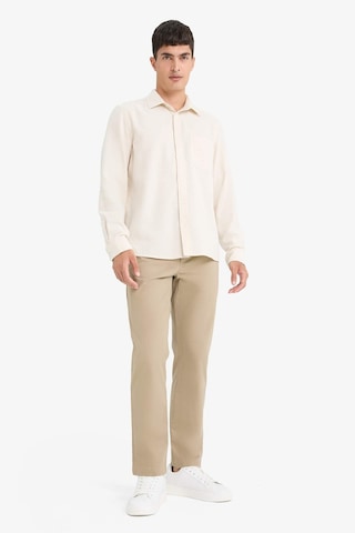 Defacto Regular Fit Polo Yaka Pamuklu Uzun Kollu Gömlek E8181ax25auer140 Ekru-er140