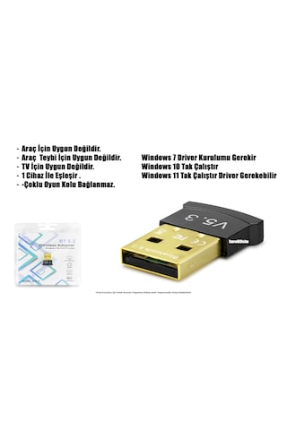 Masaüstü Bilgisayar Bluetooth Aparatı 5.3