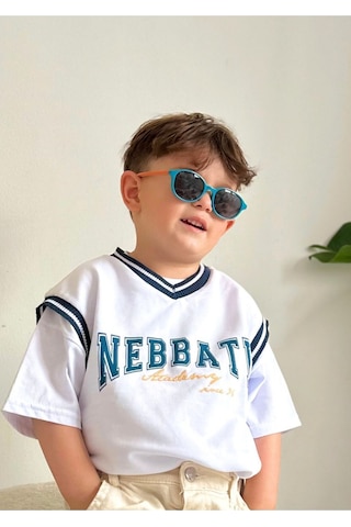 Yeni-unisex 1-5 Yaş %100 Uv Korumalı Polarize Turkuaz Turuncu Çocuk Güneş Gözlüğü Turkuaz - Turuncu