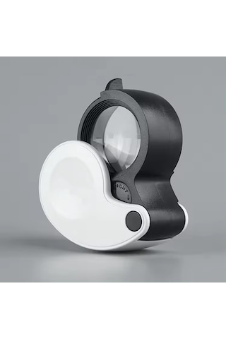 Microcase 25mm Çap 30x Büyütme El Tipi Plastik Led Işıklı Büyüteç-al4372