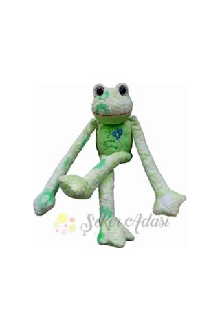 Sevimli Yeşil Peluş Kurbağa 45 Cm Froggie Büyük Boy Özel Kaliteli Kumaş Yeşil