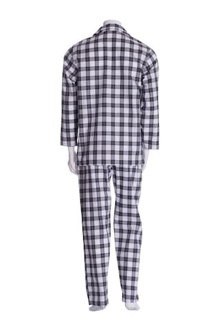 The Don Beyaz Siyah Kareli Poplin Erkek Pijama Takımı