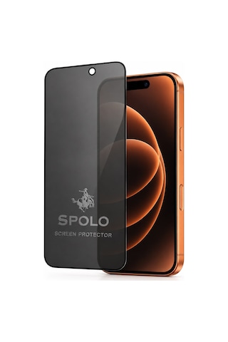 Spolo Apple iPhone Uyumlu 17 Pro Hayalet Ekran Koruyucu Gizlilik Camı Yan Görüş Önleyici