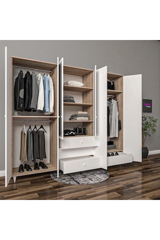 Trade 6 Kapılı Gardrop Mdf Sis Gri