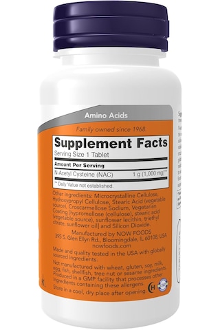 Now N.a.c N-acetyl-cysteine 1000 Mg Free Radical Protection 6