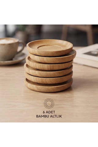 Özel Üretim Şık Isı Korumalı 12 Parça Çay Seti Bambu Bardak Altığı Çift Cidarlı Cam 150 Ml çok renkli