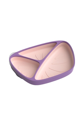 Jianfan Vakum Tabanlı Silikon Mama Tabağı Ve Kasesi Bebek Beslenme Seti Mor Tek Plaka 1 Mor
