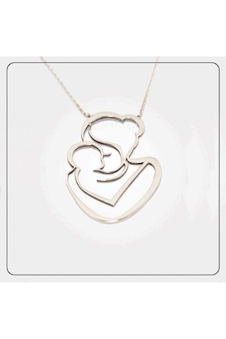Gümüş Anne Bebek Figürlü Kolye Bg-kly-004