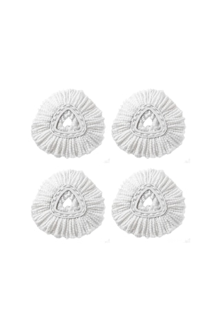 Gajeena Vileda Easywring Uyumlu Mikrofiber Mop Başkanı - Üçgen Desenli, Islak/kuru Kullanım, Yıkama Uygun, 4'lü Paket Beyaz