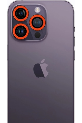 Newface Apple iPhone Uyumlu 12 Pro Max Neon Fosforlu Kamera Lens Semeglbl - 93 - Turuncu