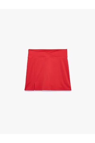 Koton Yırtmaç Detaylı Yüksek Bel Slim Fit Mini Spor Şort Etek Kırmızı 6sak40142nk