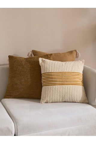 Amber Reflection 3'lü Kırlent Kılıfı Seti Bej