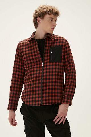 Bad Bear Liam Shirt Turuncu Kareli Fermuarlı Erkek Gömlek-turuncu Turuncu