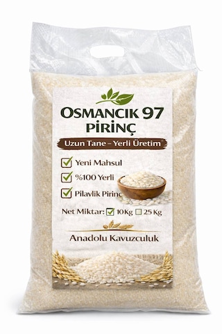 Osmancık 97 Pirinci Tane Tane Pişen Yerli Pirinç Osmancık 97, 10kg