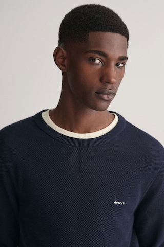 Gant Erkek Regular Fit Bisiklet Yaka Logolu Kazak - Lacivert Evenıng Blue