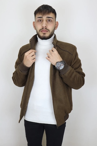 Marco Muratti Fistan Store Erkek Hakim Yaka Spor Kesim Rahat Kalıp Kolları Lastikli Kışlık Kaşmir Kaban Camel