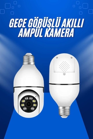 Ev Kamerası Wifi Kamerası Gece Görüşlü Akıllı Ampül Kamera Tkdytgs772cy31s99re