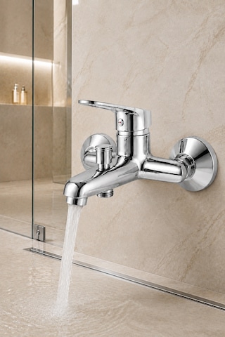 Krom Sıcak Soğuk Aç Kapa Mix Tek Kollu Banyo Bataryası