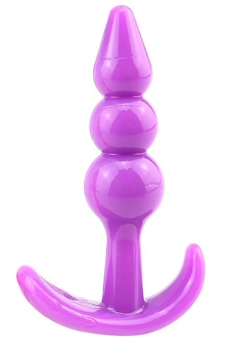 X-sense 3 Boğumlu Mor Yumuşak Esnek Jel Malzeme Anal Plug